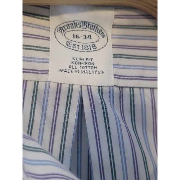 Brooks Brothers 1818 Button‎ Down Dress Shirt Long Sleeve Multicolor Size 16-34 - Picture 4 of 5